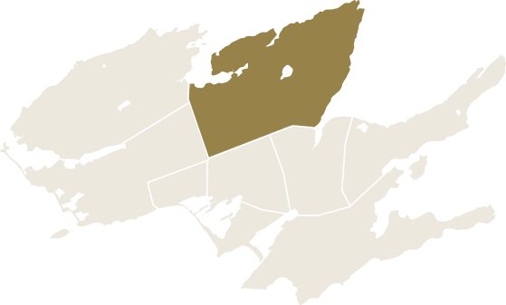 Map of The County with the Sophiasburgh area highlighted