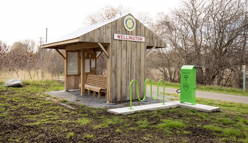 This rest station at the top of West Street is currently the only one on the trail, but plans are to add several more.