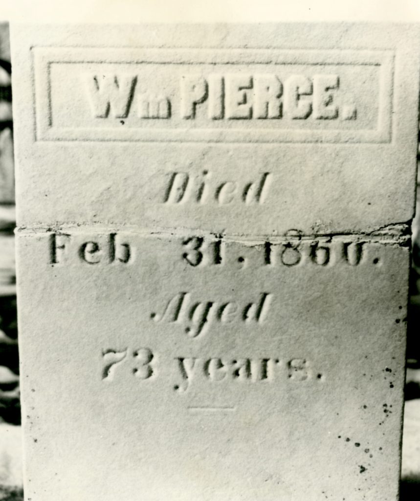 Wm. Pierce gravestone